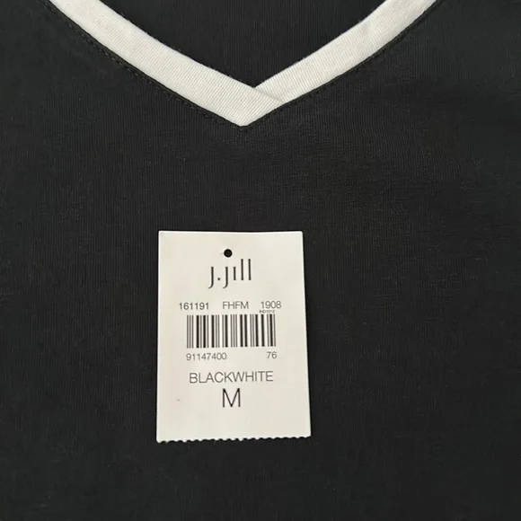 J. Jill Fit Black and White Progress Color Block Tunic Top Size M - Picture 3 of 11